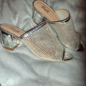 Silver Mesh Women's Mules 8